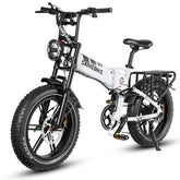 SAMEBIKE RS-A02 Electric Bike - 750W Motor 48V17AH Battery 55KM Range Hydraulic Disc Brakes - White